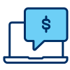 Icon illustration of a laptop and dollar sign