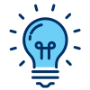 Icon illustration of a lightbulb