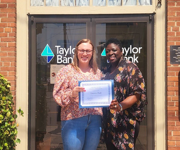 Maryland Scholarship certificate presentation at the Snow Hill Branch.