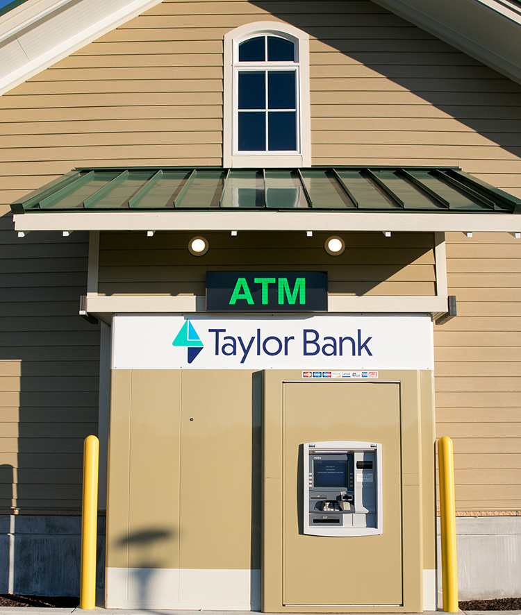 Drive-up ATM located at Taylor Bank Ocean Landing Branch.