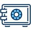 Icon illustration of a bank vault