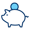 Icon illustration of a piggy bank