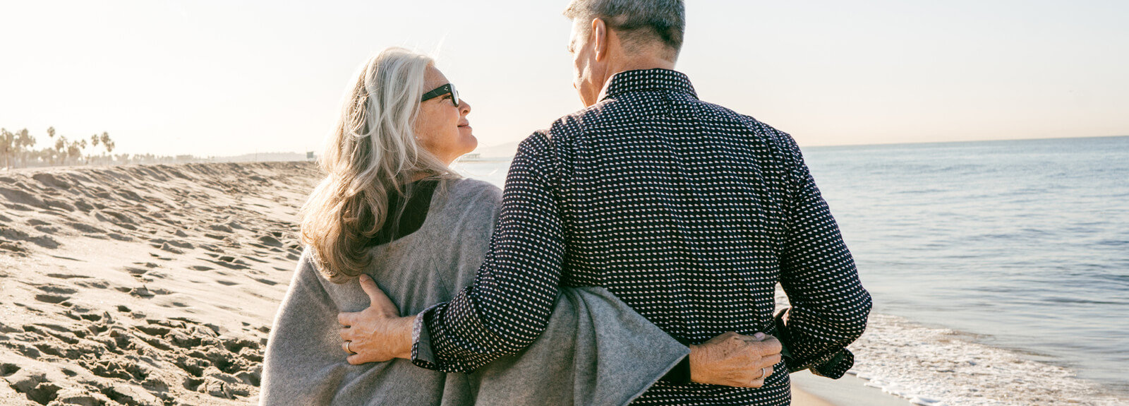 A mature couple on the beach