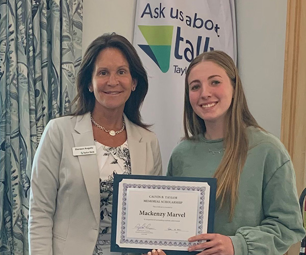 Delaware scholarship certificate presentation at the Ocean View Branch.